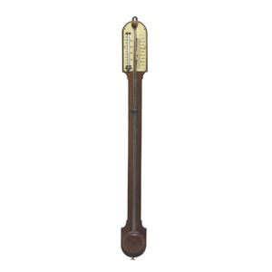 A mahogany stick barometer by G. Boettger, Adelaide, the case…