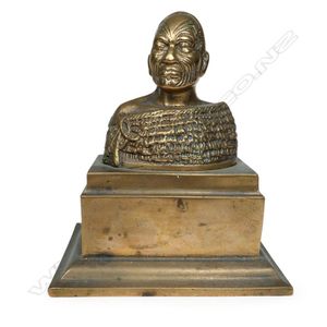 A bronze bust of Hori Ngakapa te Whanaunga, chief of ngati…