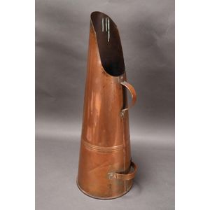 Large vintage copper coal scuttle, twin handled, height 68 cm