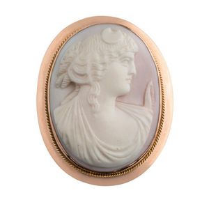 Gold cameo brooch on sale prices