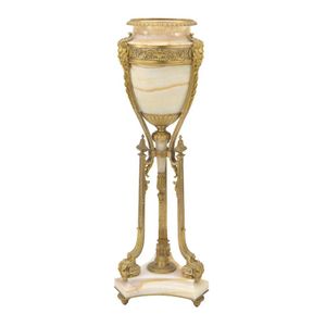 A French ormolu mounted onyx vase on stand, second half 19th…