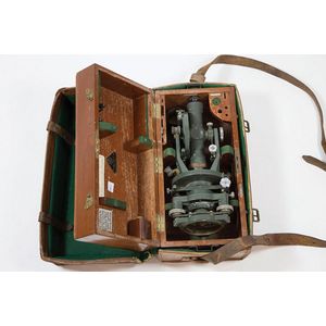 Hilger & Watts Theodolite, no 72392 with fitted mahogany box,…