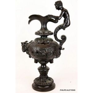A large Victorian bronze ornamental ewer, late 19th century,…