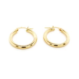 Unoaerre 375 Italy 9ct Gold Hoop Earrings - 19.5mm - Earrings - Jewellery