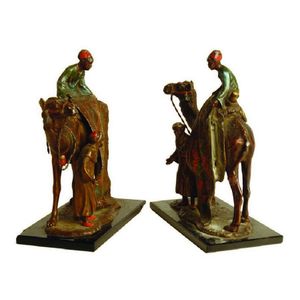 A pair of cold painted Spelter table lighters in the manner of…