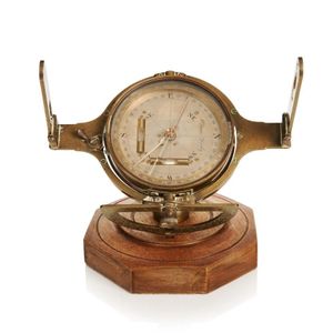 A good 19th century heavy brass English mining dial with sight…