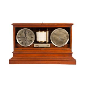 A late Victorian English combination barograph and clock eight…