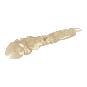 White Jade Reishi Fungus Ruyi Sceptre - Jade - Oriental