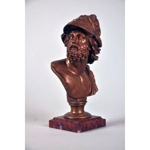 Bronze bust of a Centurion, mounted to a turned pedestal and…