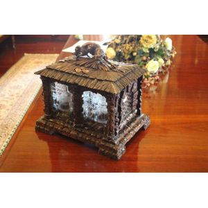 Antique 19th century Black Forest carved wood cave a liqueur,…