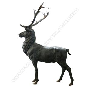 A very large and impressive bronze stag, standing proud with…