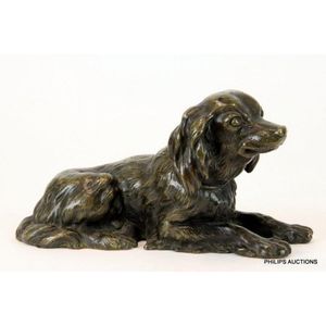 A French bronze figure of a Phalene spaniel, circa 1930, the…
