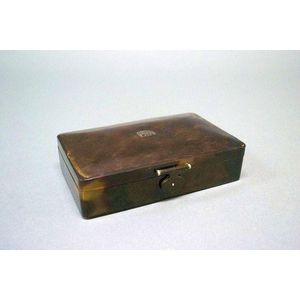 Antique tortoise shell cigarette case with a single elephant…