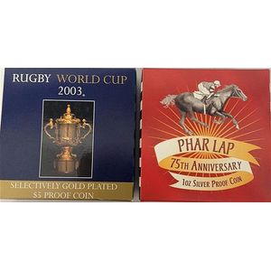 An Australian Rugby World Cup 2003 selectively gold plated $5…