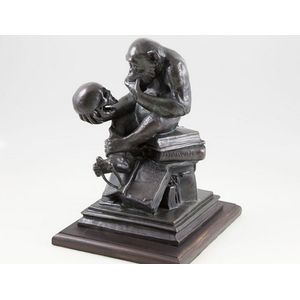 W. H. Rheingold (after), bronze Darwinian chimpanzee sculpture…