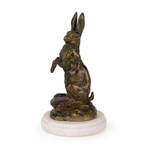 Clovis-Edmond Masson (1838-1913), 'Hare', cast bronze, signed…