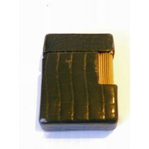 Dupont lighter a Dupont rolled gold lighter with a leather…