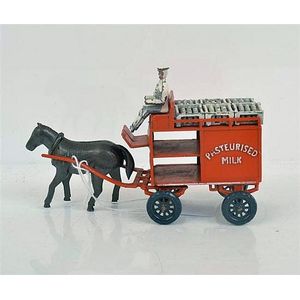 Moko milk cart, orange cart with white Lettering to sides…