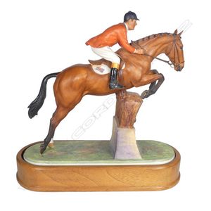 A Royal Worcester equestrian steeplechase study 'Foxhunter and…
