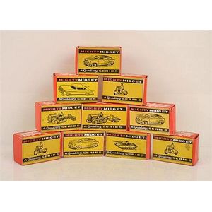 10 Benbros Mighty Midget models, including no.14; 15; 15; 15;…