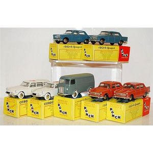 7 punch models, including Peugeot D4B, grey; 2 x Citroen ID19…
