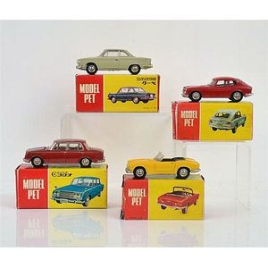 Collection of 4 Pet Models: Toyota, Hino, Honda Coupe - Motor