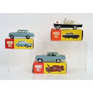 3 Model Pet models, including NO20sP patrol car; 22 Prince…