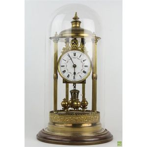 Vintage German Brass Dome Clock with Rotating Pendulum - Clocks ...