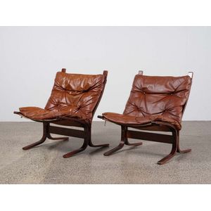 A 1970's Westnofa Wing Chair and foot stool by Harald Relling.