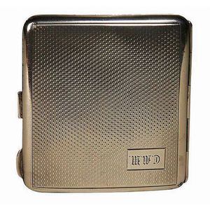 Sterling silver cigarette case with engine turned decoration,…