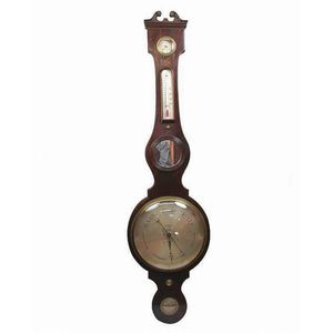 Georgian mahogany wall hung barometer inlaid with satin wood…