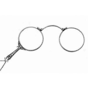 A platinum & diamond Lorgnette; finely engraved frame and…