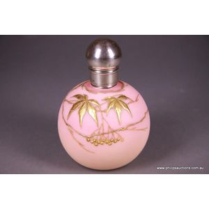 Sold Delicate etched uranium perfume bottle