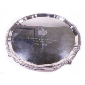 Large silver salver, sterling silver salver with pie crust…