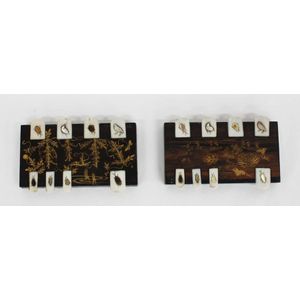 Pair of Japanese wooden whist counters, Meiji period…