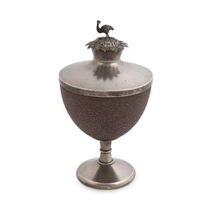 Edwards & Kaul (attributed) Australian silver mounted half emu…