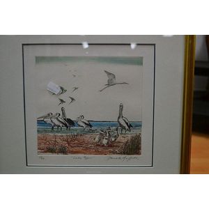 Pamela Griffith, 1/60 hand coloured etching, lake Eyre, signed…