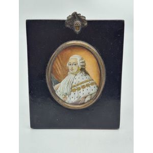 18th century miniature, hand painted portrait of George III on…