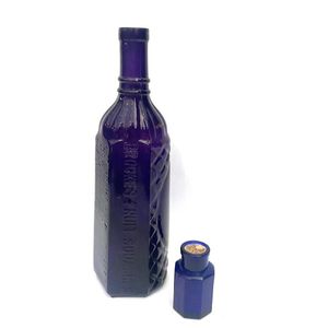 A Brookes fruit Squash bottle and a Jacob Hulle apothecary…