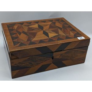 Victorian parquetry sewing box, multiple section sewing box…
