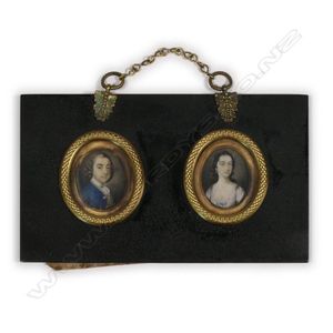 A good pair of 18th century miniature portraits of a man and…