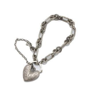 Italian Sterling Silver factory Toggle Heart Necklace 33.7g