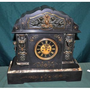 Ansonia Black Slate Mantel Clock - Clocks - Marble & Slate - Horology ...