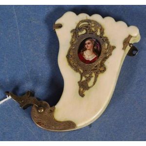 Antique silver & ivory aide memoire, silver fittings, with…