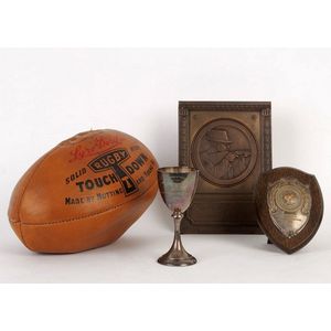 Trophies & Rugby Football: Silver-plated goblet 'presented to…