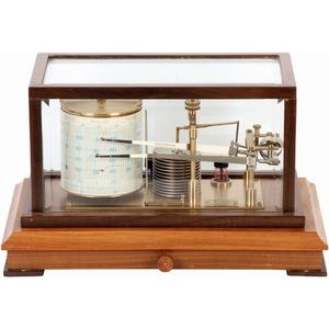 Barograph: by Negretti and Zambra of London, walnut and…