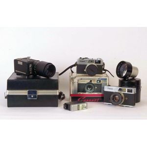 Canon Canonet 35 mm rangefinder cameras (3); Canon C-8…
