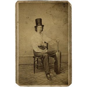 Cricket Carte de visite: Photo portrait of a seated cricketer…