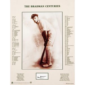 Don Bradman; 'The Don Bradman Centuries', mounted display with…