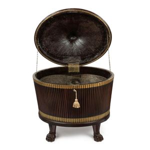 An antique Irish George III mahogany standing cellarette of&hellip;